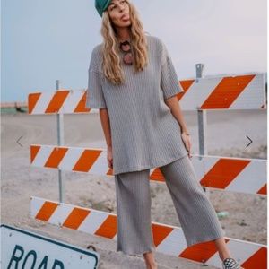 Dressed in LALA Ribbed Playsuit--Top and Pants Set